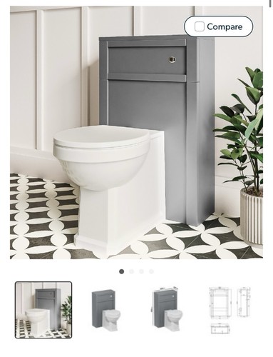 500mm grey back wall toilet - to,