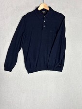 Hugo Boss, Child's Navy Collared Button Up Neck Pullover Jumper, Size XL - Used