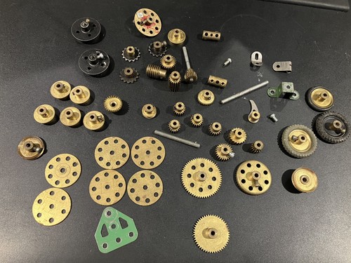 Vintage meccano brass gears - brass,