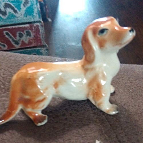 Glazed ceramic dachshund - dachshund, style