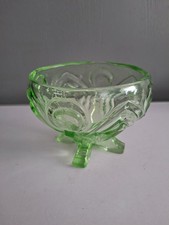Vintage green glass - , footed