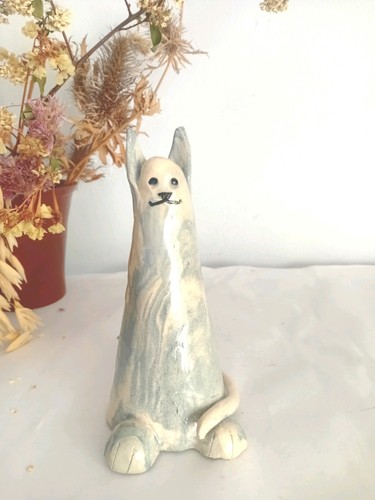 Pottery cat ornament - cat, ornament,