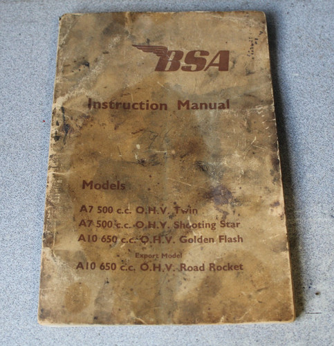 Bsa instruction manual - manual, a7