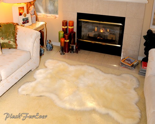 White bear faux rug 5 - white,