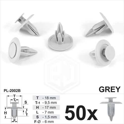 50x 6mm grey - 50x,