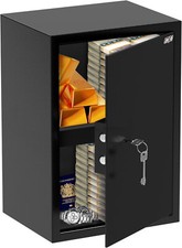 LARGE STRONG STEEL SAFE KEY HIGH SECURITY HOME OFFICE MONEY CASH SAFETY BOX