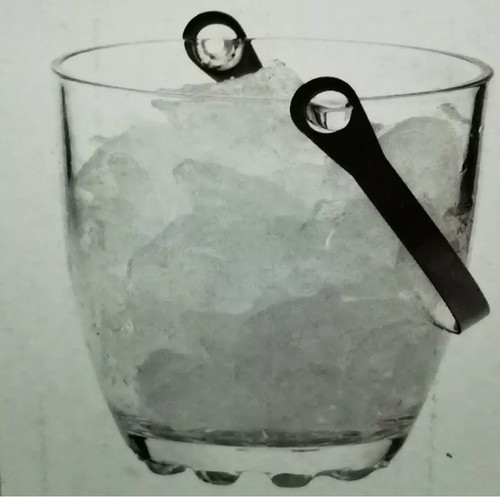 Glass ice bucket - bucket, handle