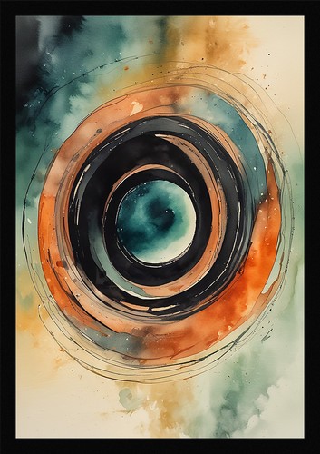 Vibrant black hole - vibrant, framed