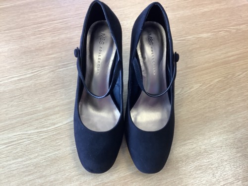 Ladies black suede mary jane - ladies,