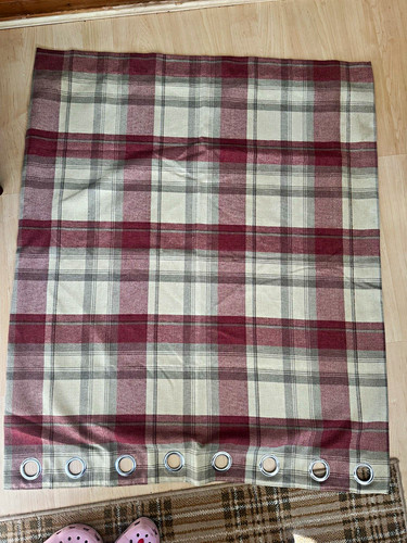 Tartan style curtains pair set - style, pair/set