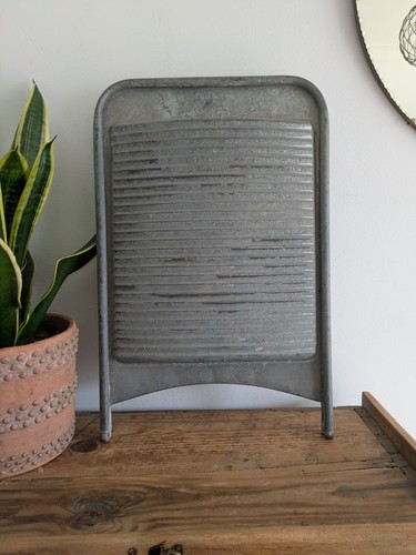 Antique vintage washboard - antique, zinc