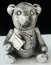 Sterling Silver Teddy Bear Scent Perfume Bottle Holder, Sheffield Novelty 1997