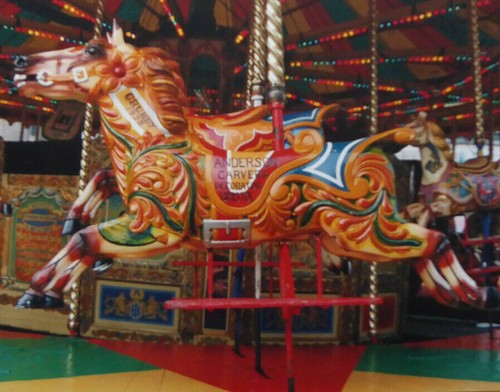 Fairground carousel horse ride - fairground,