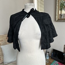Antique Victorian Black Shoulder Cape Lined 