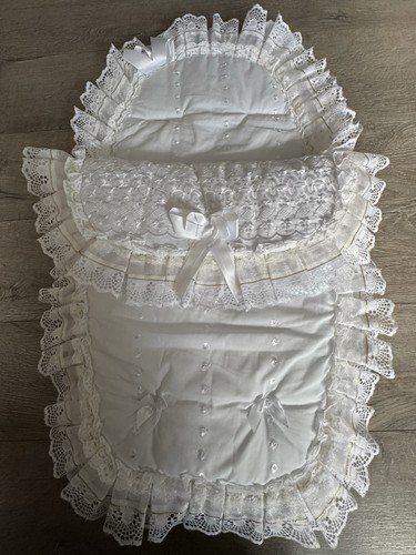 Baby white fancy foot muff - fancy,