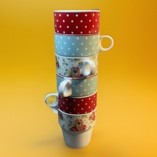 6 Stackable Ceramic Mugs