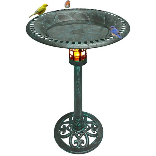 Solar lighted bird bath for - lighted,