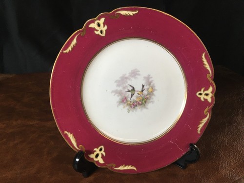 Antique porcelain plate with - porcelain,