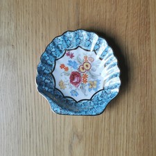 Alice Blue Sandland Ware Ceramic Seashell Scalloped Shaped Dish, Soap Dish