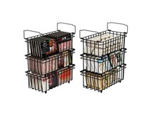 UMDONX 4 Pack Chest Freezer Baskets Organizer Stackable Storage Boxes Black