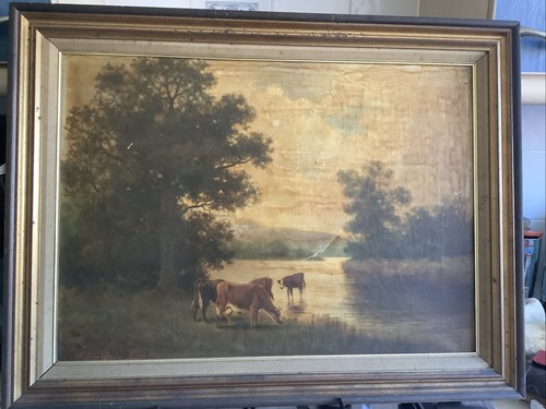 Antique 19thc oil painting - 19thc,