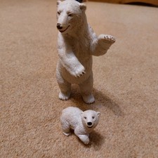 AAA Polar Bear & Cub Figures Arctic Animal Toys Wildlife Zoo