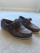 BARBOUR Boat Shoes Loafers Mens Size UK 7 Slip On Brown Leather