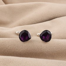 Men cufflinks amethyst - men's,