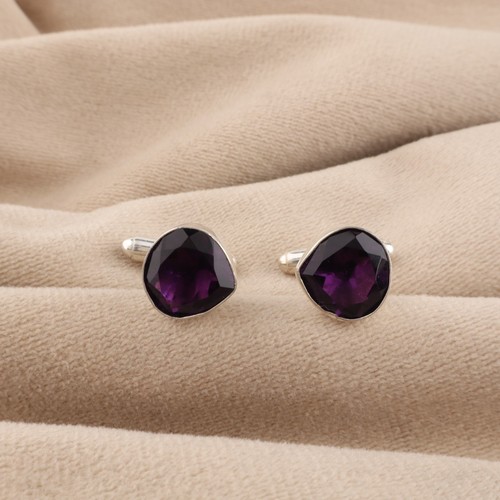 Men cufflinks amethyst - men's,
