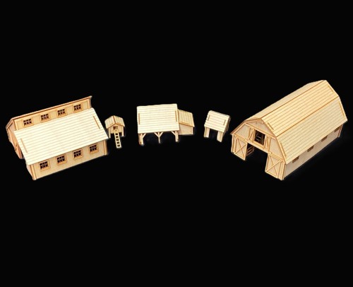 Laser cut wooden gauge farm - laser,