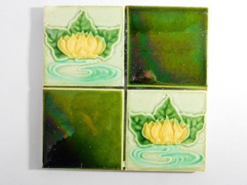 Antique tile washstand - antique,