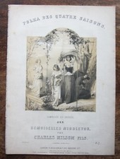 1851 Polka 4 Seasons Antique Victorian Illustrated Music Sheet Charles Milsom