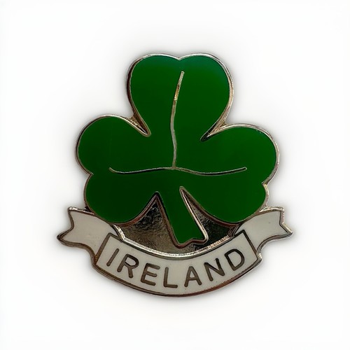 Ireland shamrock enamel pin - enamel,