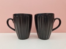 WEDGWOOD EVERYDAY BLACK & WHITE mugs x 2