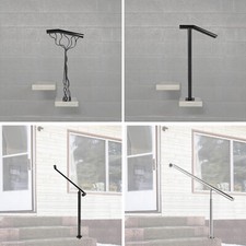 Outdoor Stair Handrail Step Rail Stainless Steel Adjustable Balustrade 1/2 Step