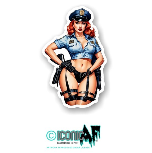 Sexy retro police cop pinup - cop,