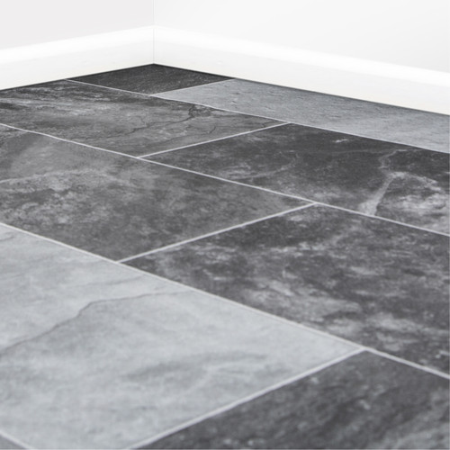 Grey black tile - &,