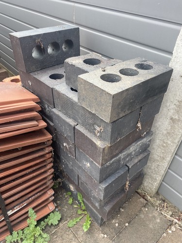 Bricks blue grey perforated