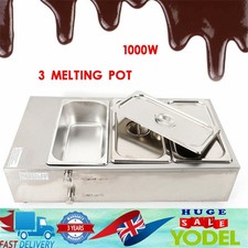 Commercial Electric Chocolate Tempering Machine 12kg Melter Maker 3 Melting Pot