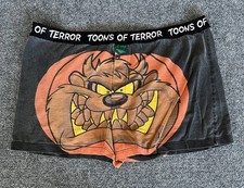 Looney Tunes VTG Tasmanian Devil Lounge Sleep Shorts Halloween Button Front