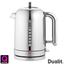 Dualit Classic Polished Quiet Kettle Silver 1.7L 7 Cups Capacity Made In UK