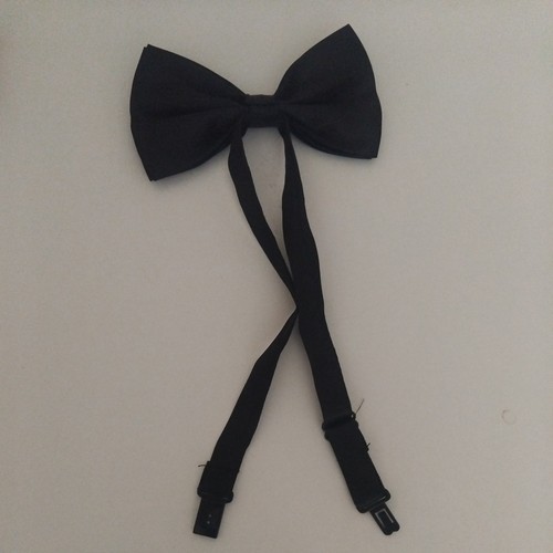 Satin bow strap tie - bow, on