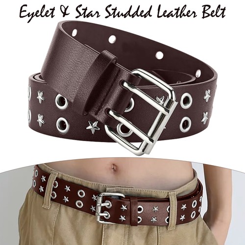 Mens leather belt brown - pu,