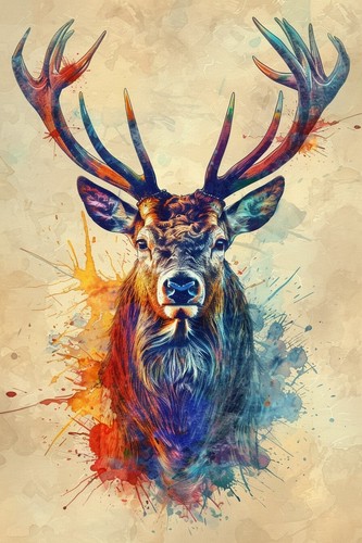 Stag deer canvas picture - stag,