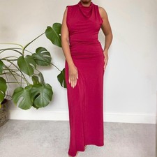 Zara Burgundy Long Gathered