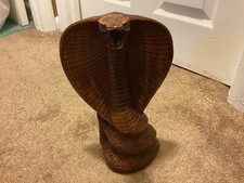 Hand Carved Wooden King Cobra