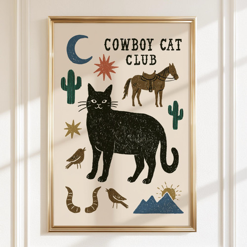 Cowboy cat club poster - club,