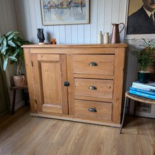 Victorian Pine Cupboard with Drawers