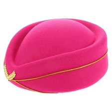  Air Hostess Accessories Flight Attendant Hat Felt Beret Cap Cosplay