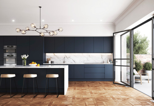 Handleless matt indigo blue - matt,